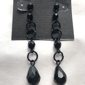 WHBM black bead earrings
